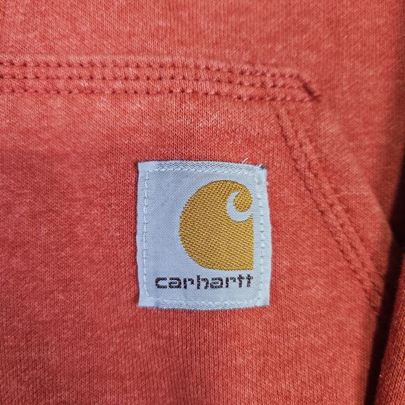 Carhartt Men Loose Fit Midweight Logo Sleeve Graphic Hoodie XL Tall Workwear Red - Picture 6 of 15